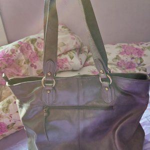 Nino Bossi Rose Blossom Leather Tote in Chocolate Brown